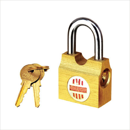 Side open brass padlock
