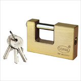Rectangular brass padlock